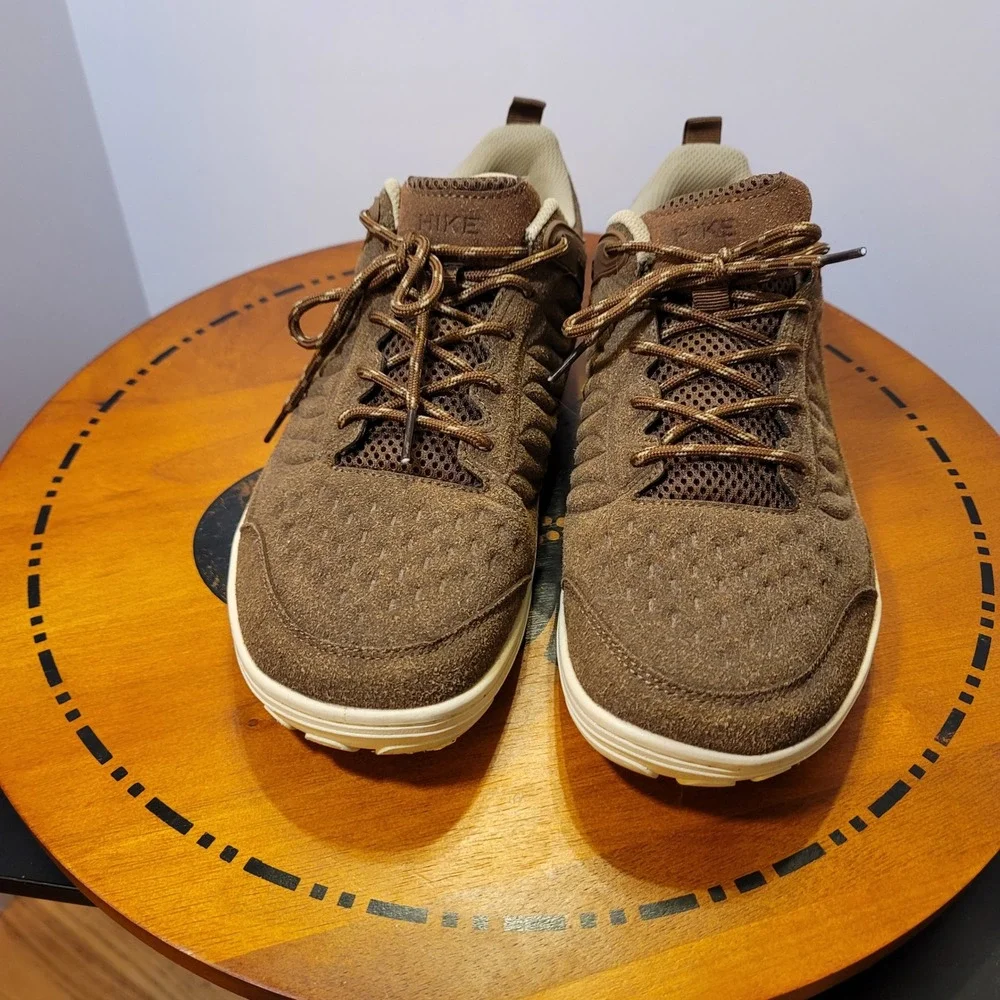 Hike Footwear Men 10 10.5 Barefoot Wide Toe Box Brown Suede Minimalist Sneakers